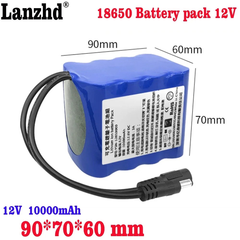 NEW 12V batteries pack 9V 12.6V 18650 battery pack lithium battery for speakers Led light vacuum cleaner car wash machine