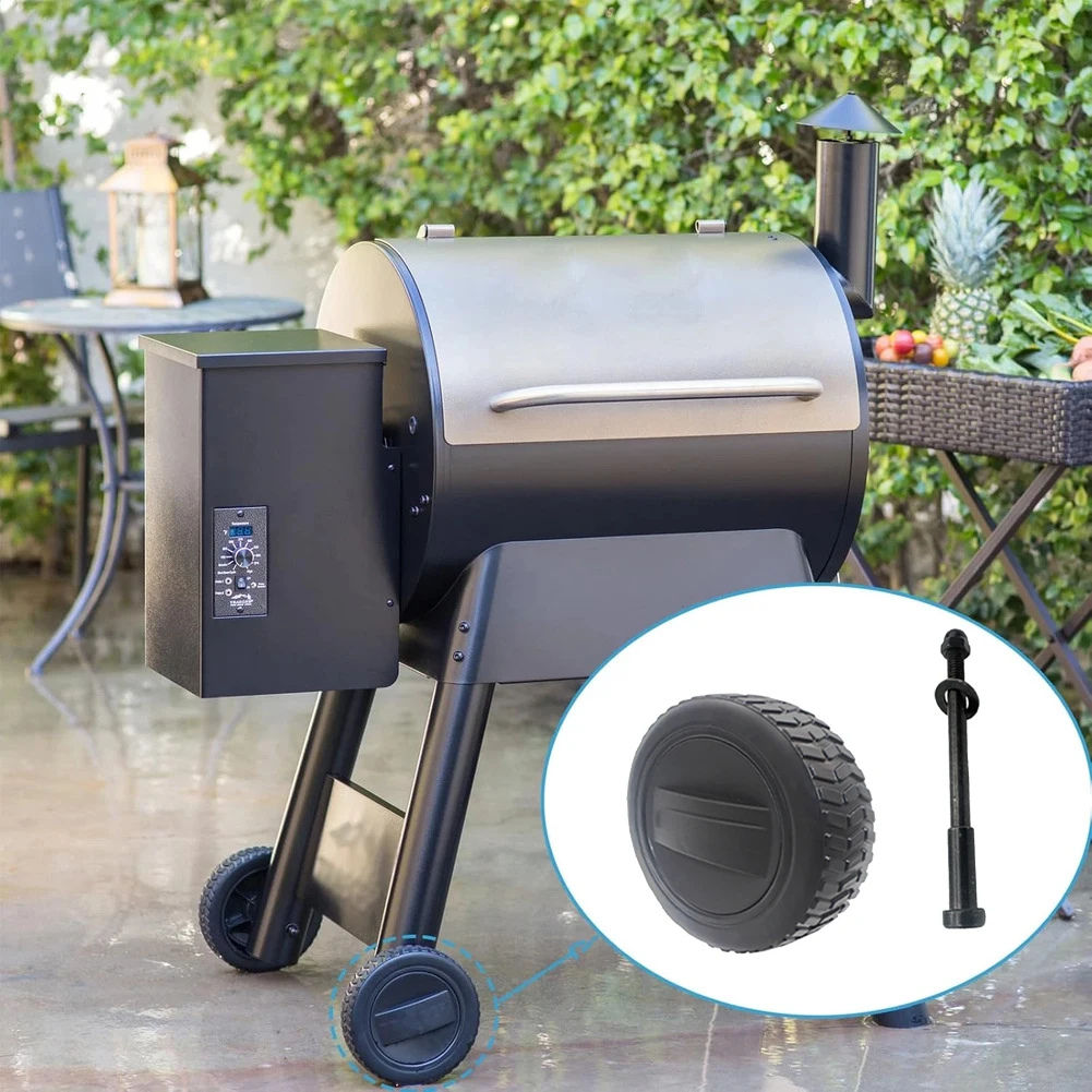 Outdoor BBQ Grill Replacement Caster Wheels for Traeger Made from Rubber for Silent Rolling and Reliable Support