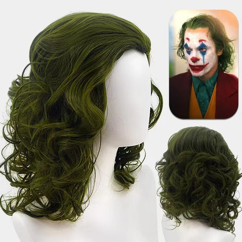 

Joker Role Play Headgear Film Joker Character Arthur Green Short Curly Hair Halloween Party Clothing Cos Anime Headwear Wig
