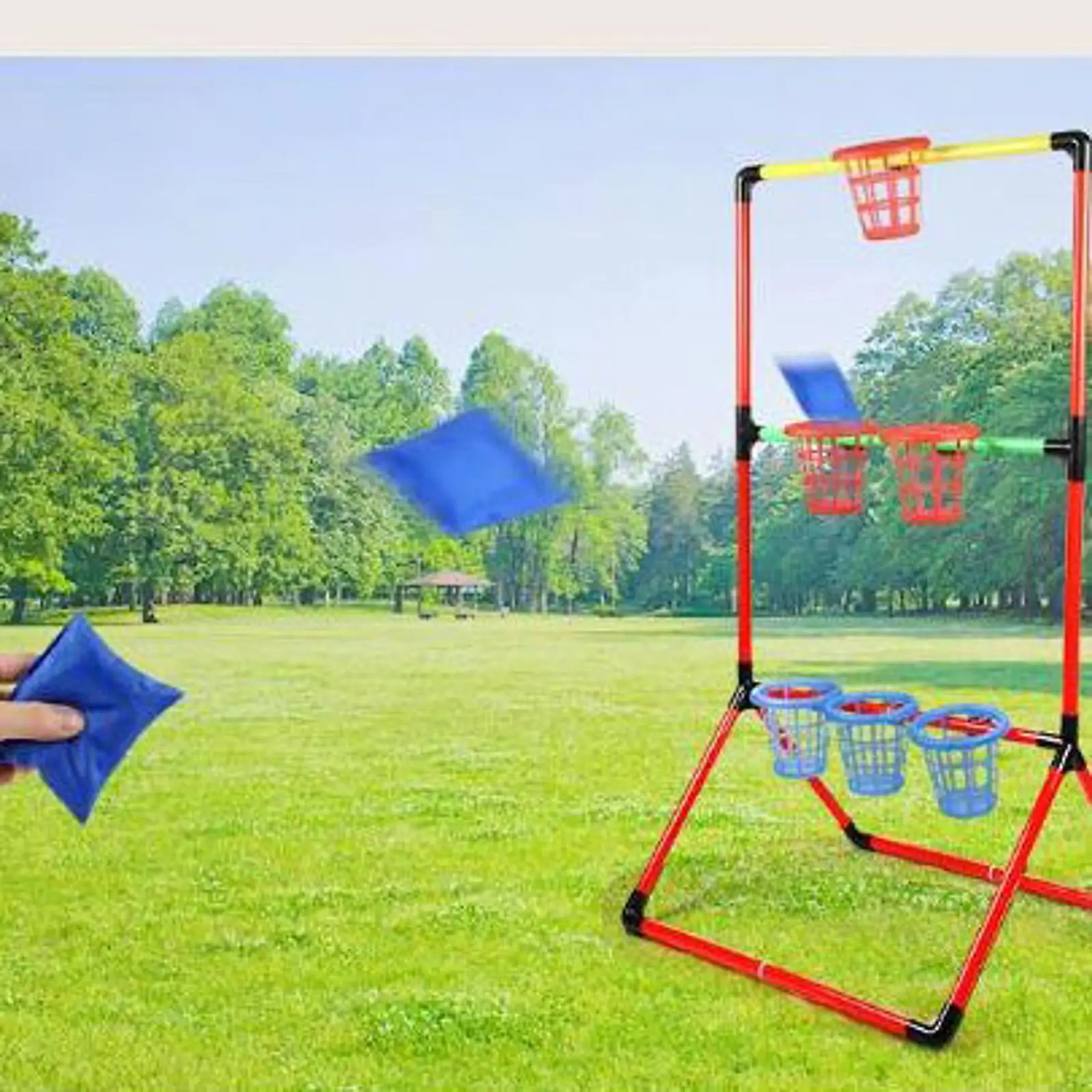 Gioco di secchiello per sacchi di fagioli con cestino Sacchetti di fagioli per prato Toss Party Game Giocattoli da cortile