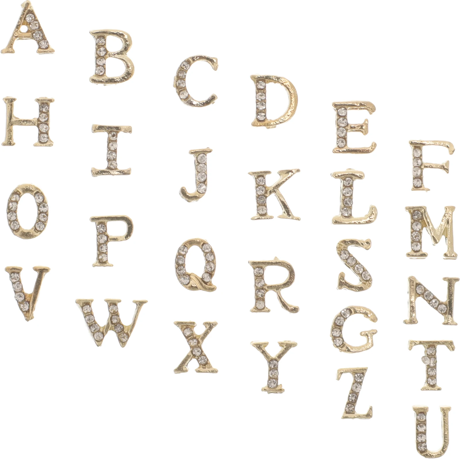

26 Alphabet Nail Manicure Decors Charms Decorations Golden for Women Cute Nail Art Gems Manicure naments DIY Supplies