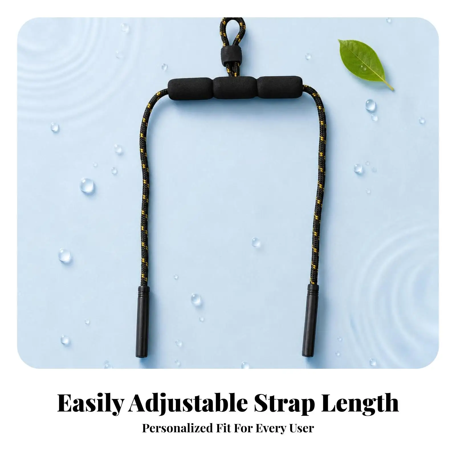 2xBuoyant Eyeglass Strap Adjustable Slide Mechanism Floating Glasses Strap Foam Middle Green