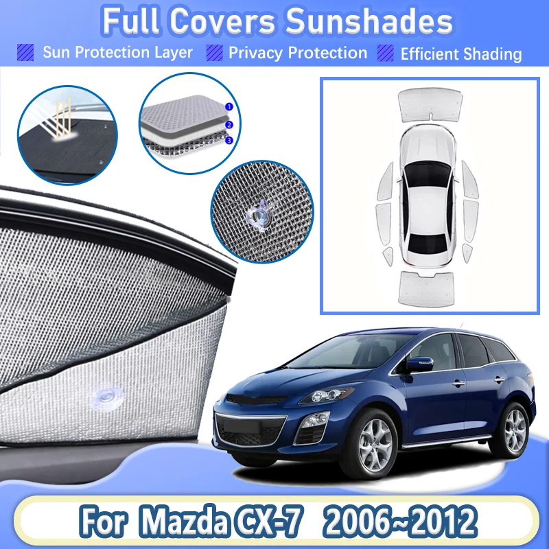 

Для Mazda CX-7 аксессуары ER 2006 ~ 2012 солнцезащитные козырьки на окна автомобиля светоблокирующие шторы солнцезащитные козырьки солнцезащитный крем теплоизоляция