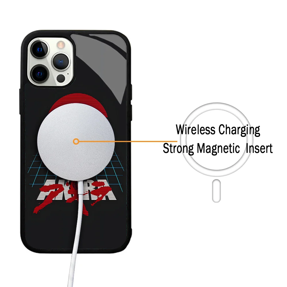 Anime AKIRA Motorcycle 90s Phone Case For IPhone 11 12 13 14 15 Plus Pro Max Mirror Acrylic Cover For Magsafe Wireless Charging