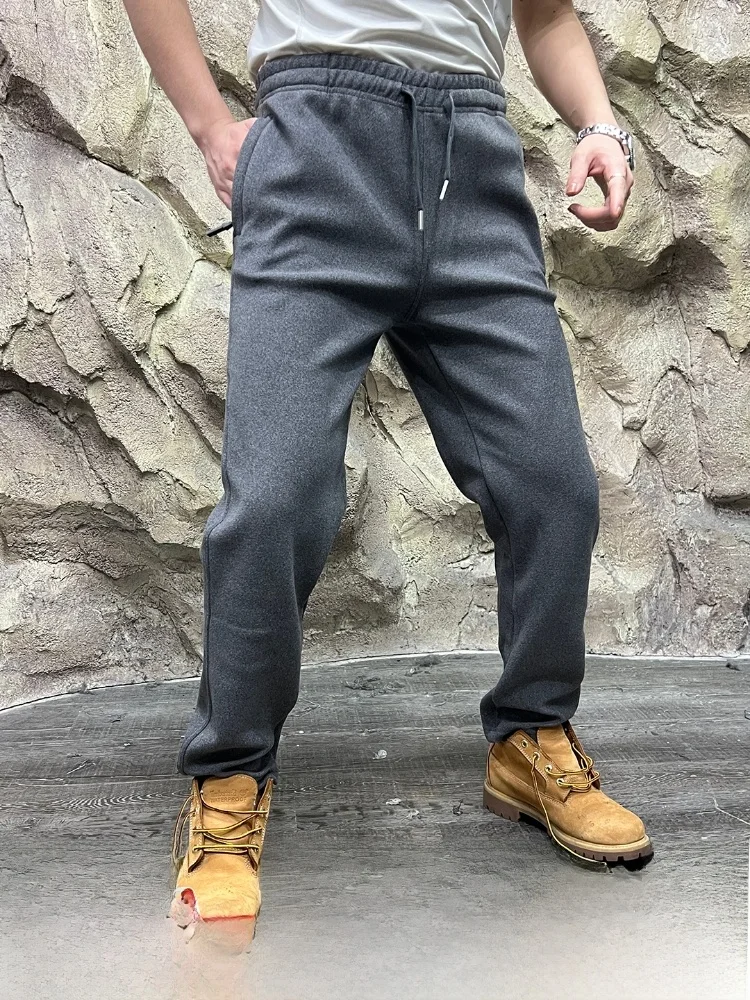 

Comfortable Men's Faion Straight Leg Warm Casual Sweatpants Long Plu Velboa New Autumn Winter Polyester Fiber Trousers