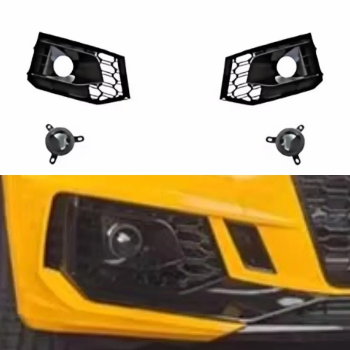 Auto-Nebelscheinwerferrahmen ACC-Glas für Audi A4l 2017 2018 2019 Modifizierter RS-Stil Stoßstangen-Nebelscheinwerfergitter