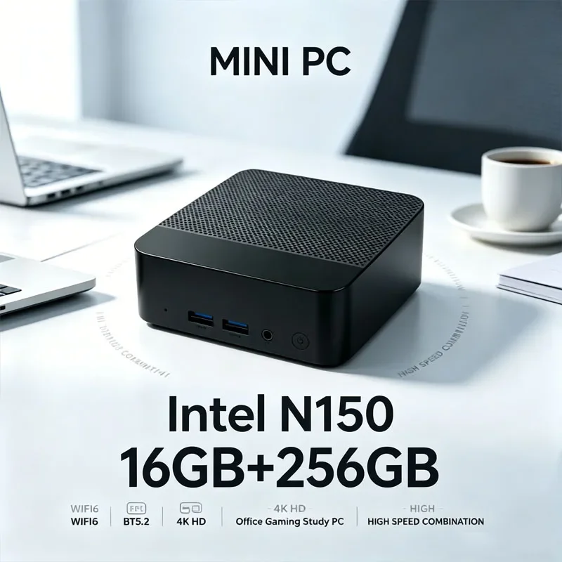 New Portable Mini PC Intel N150 Mini PC High‑Performance 32GB RAM 1TB 2048GB SSD WIFI6 BT5.2 4K 60Hz HD Gaming Office Study PC