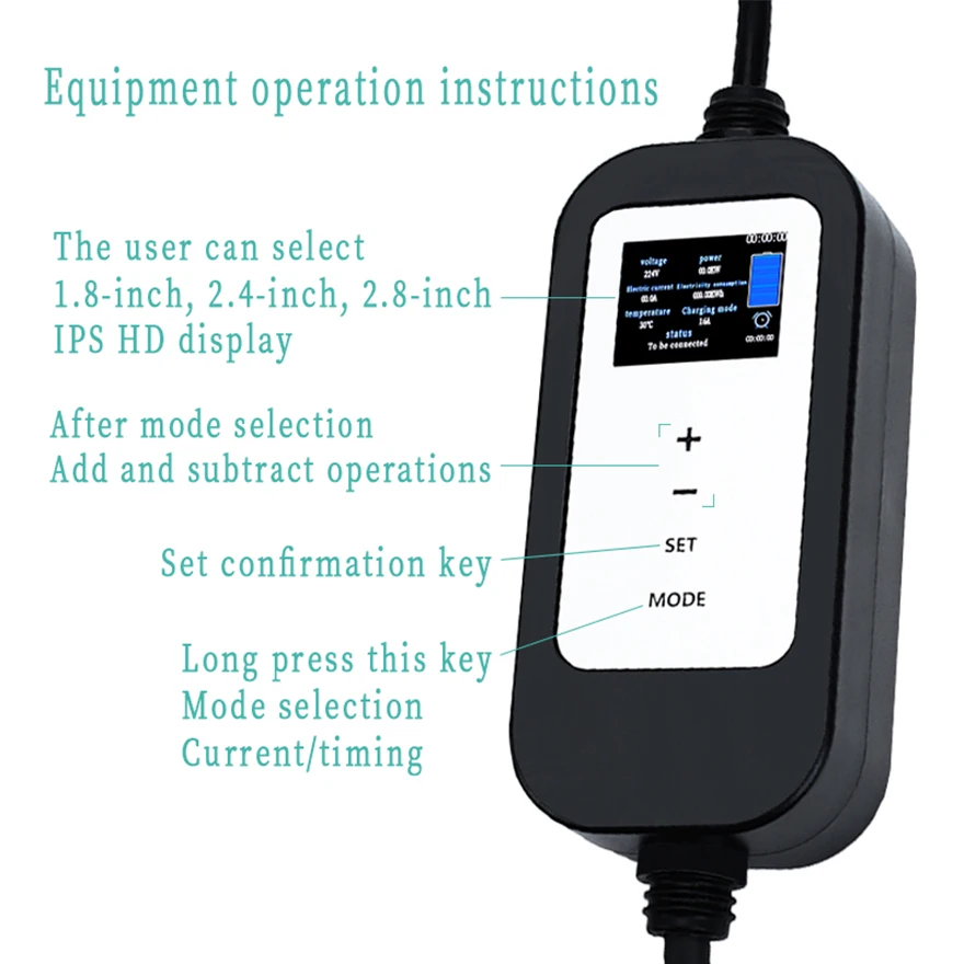 GB/T portable ev charger electric car Vehicle electrical appliances gbt 16A 32A 7kw ev charging stations EVSE Wallbox