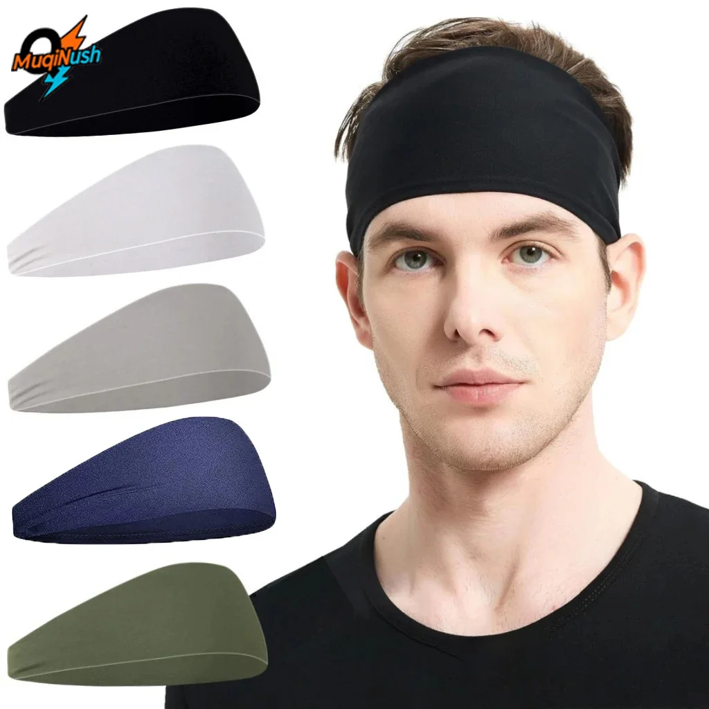 

MuqiNush 5Pcs Women Men Sports Sweatband Headband Gym Fitness Running Elastic Yoga Headwrap Absorbent Quick-dry Hair Bands
