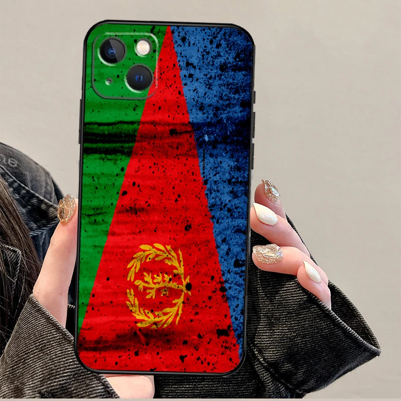 Eritrea Flag Cover For iPhone 14 11 12 13 15 16 Pro Max Mini Plus X XR XS Max Case