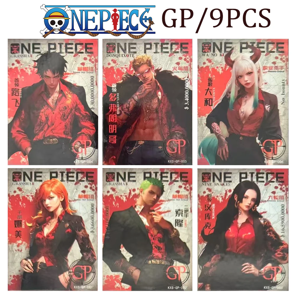 One Piece DIY 9PCS/SETChristmas style collectible cards flickering Luffy Zoro Hancock Yamato Robin Nami Perona Collectible cards