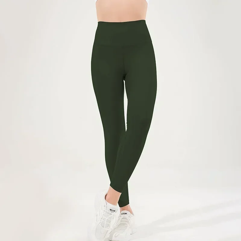 Nuevo Pantalones deportivos de Yoga para mujer, cintura alta, color melocotón, con perlas, para el cuidado de la piel