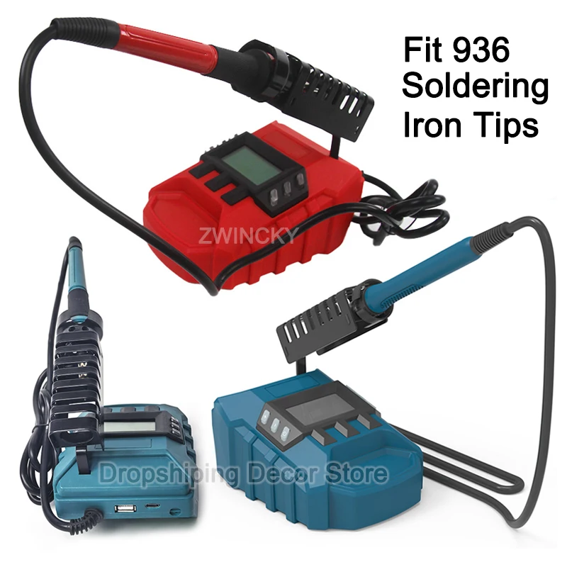 

For Makita/Dewalt/Milwaukee/Bosch 18V Battery, 60W Electric Soldering Iron With USB Type-C Temperature Adjustable Welding Tools