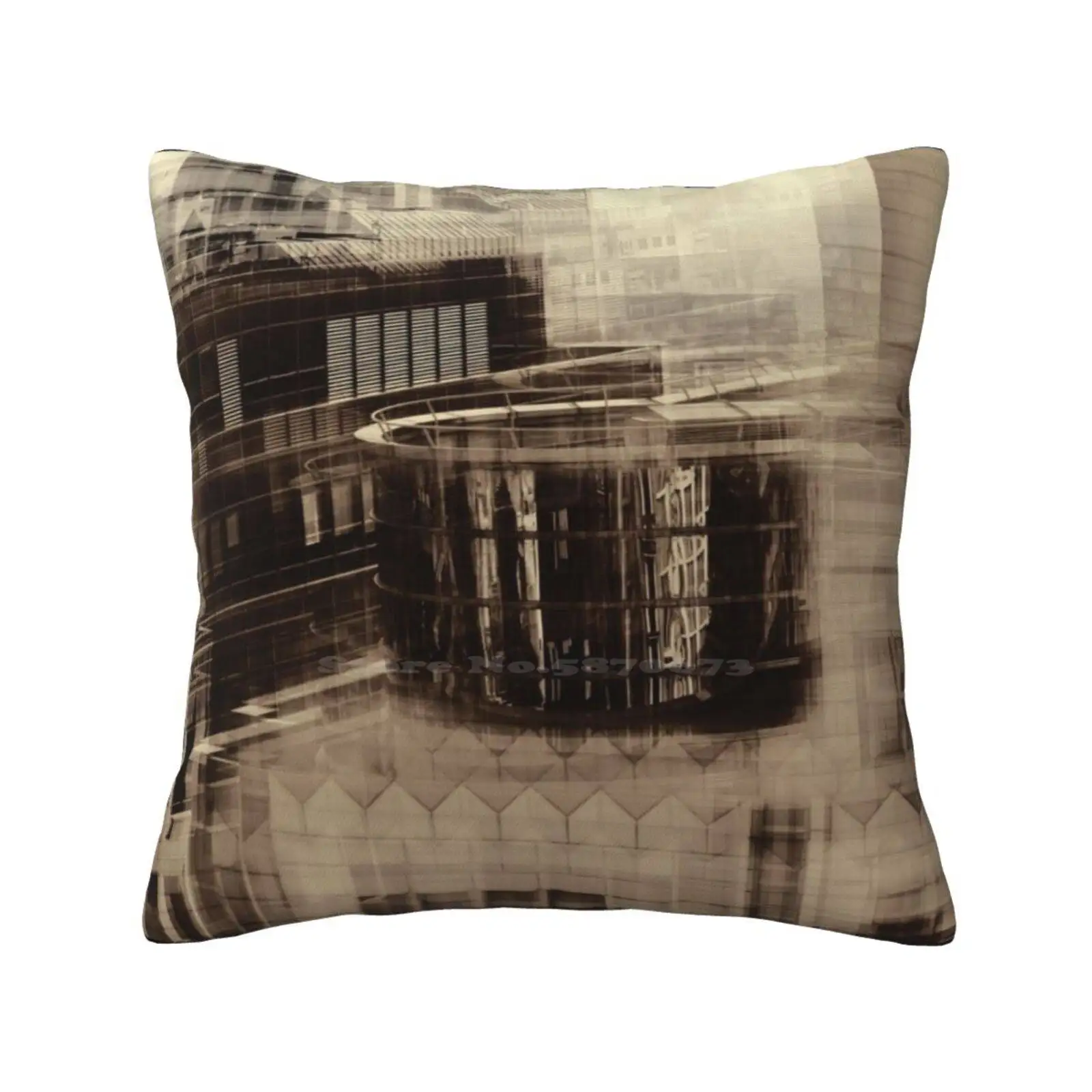 Tower Hill Pillowslip Pillowcase Tower Hill London City England Buildings Black And White Sepia Architecture Motion Blur