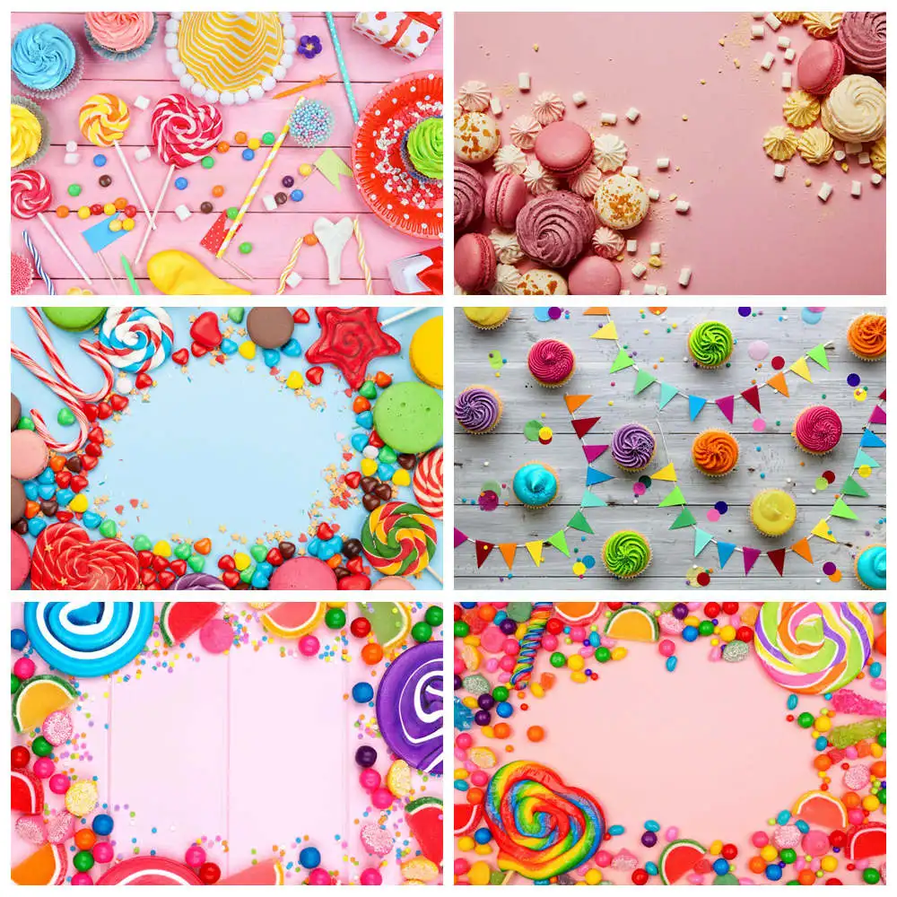

Baby Decoration Photography Backdrop Candy Bar Lolipops Birthday Wooden Boards Planks Home Party Studio Photo Booth Backgrounds