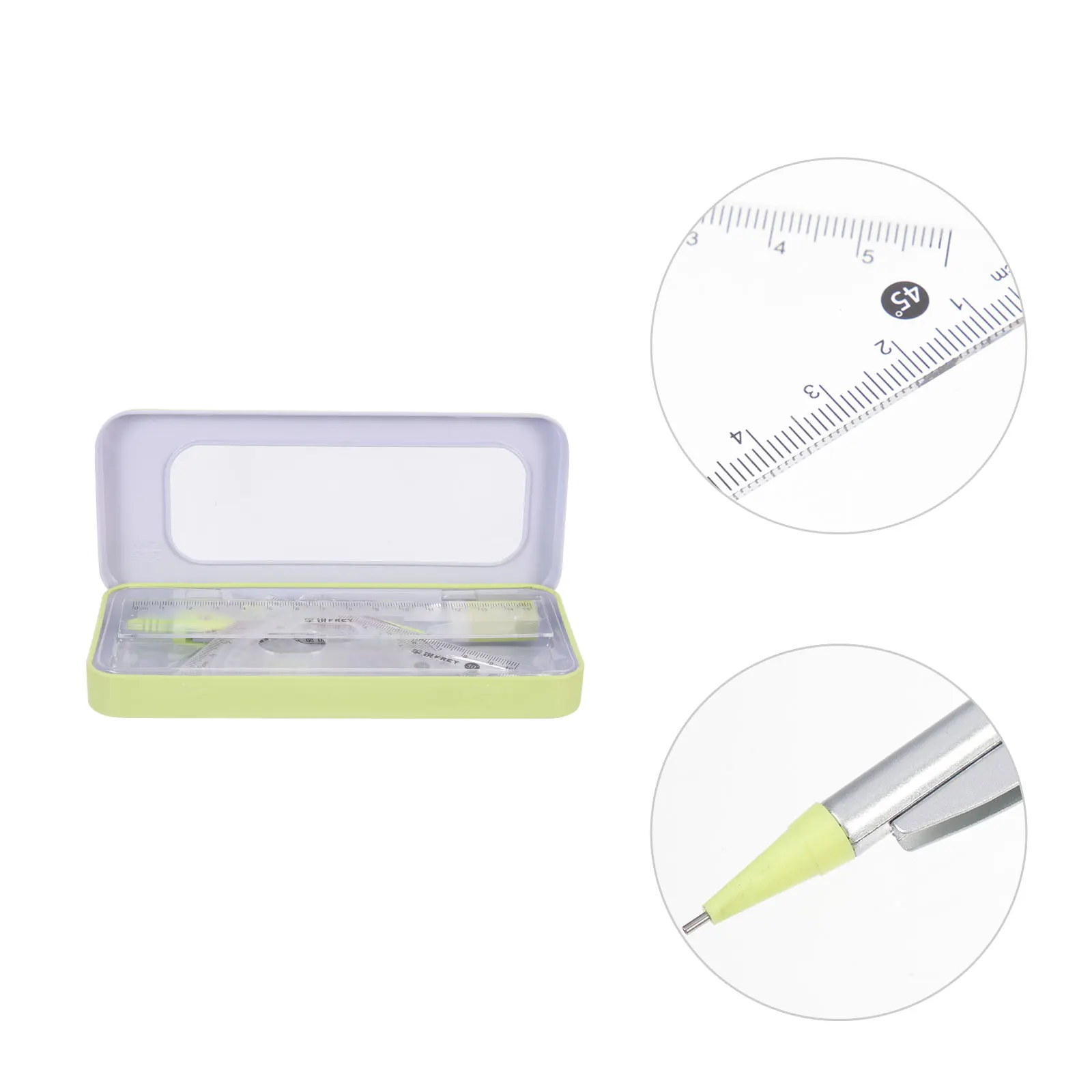 1 set 1 Set Geometry Drawing Tool Kit School Measuring Ruler Compass Protractor s Students Office Engineering Drafting Tools