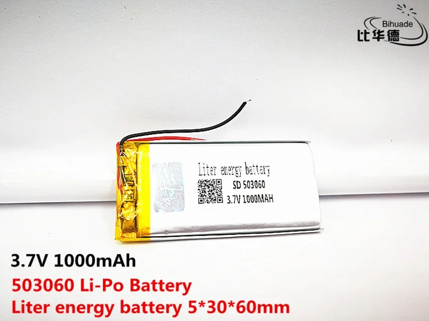 5 قطعة لتر الطاقة بطارية جيدة كوليتي 3.7V ، 1000mAH ، 503060 بوليمر ليثيوم أيون/ليثيوم أيون بطارية ل لعبة ، قوة البنك ، GPS ، mp3 ، mp4