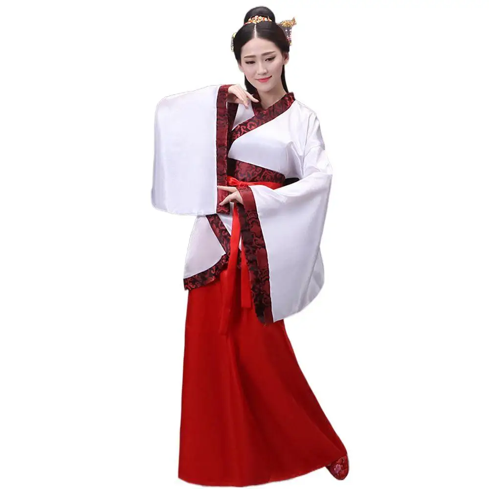 فستان طويل بأكمام طويلة من Hanfu مرقع على الطراز القديم بدلة تانغ الصينية تنورة أداء شيونغسام أزياء صينية تقليدية