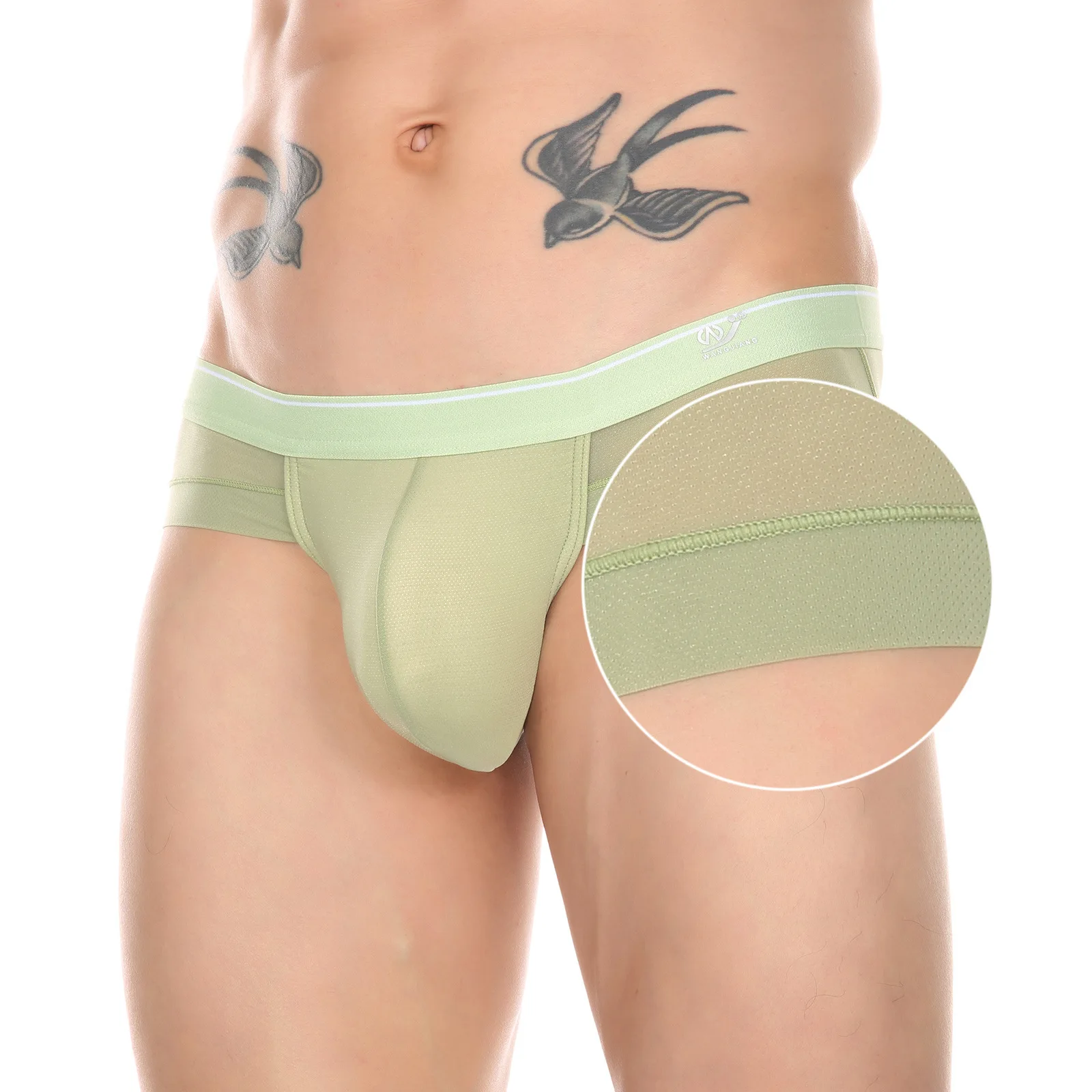 Sexy Men's boxer Ice screen hole cueca large convex breathable quick dry men's boxers solid color underpants men underwear new
