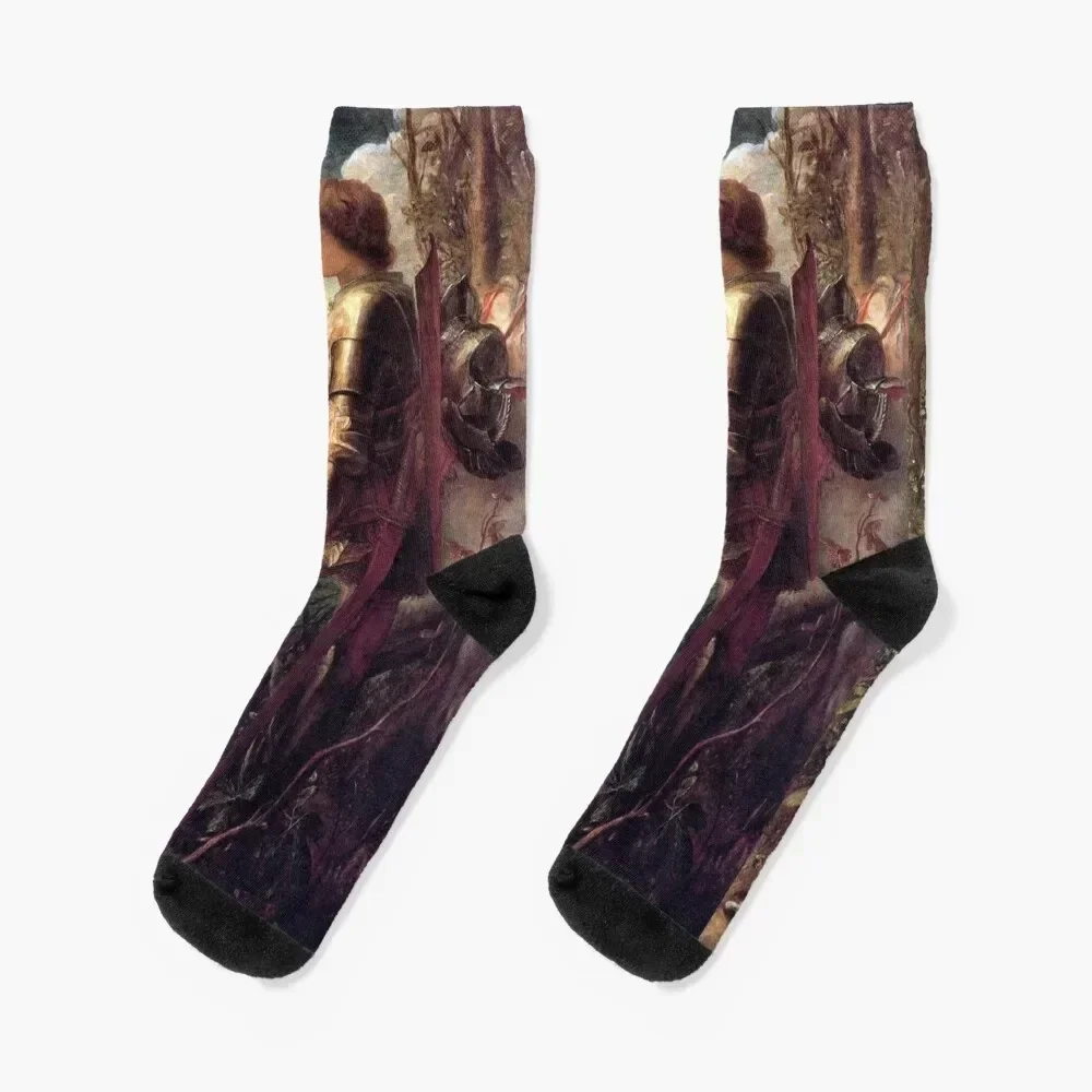 

Sir Galahad - George Frederic Watts Socks Soccer Rugby essential cool Socks Ladies Men's