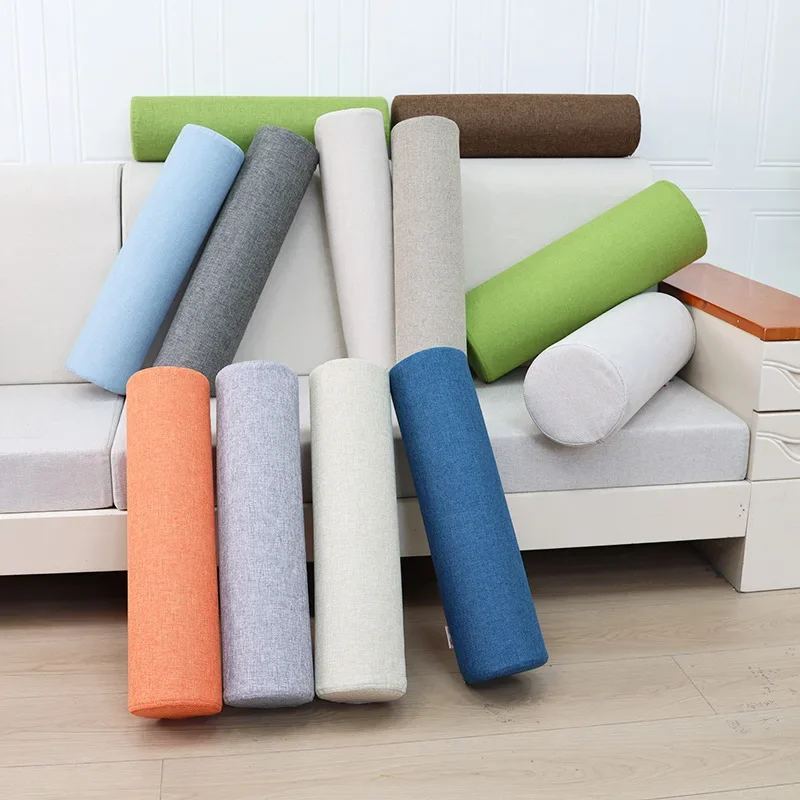 Long Cylindrical Bolster Pillow Multifunctional Waist Support Back Lumbar Pillow Leg Pillow for Sofa Office Bed Side Sleepers