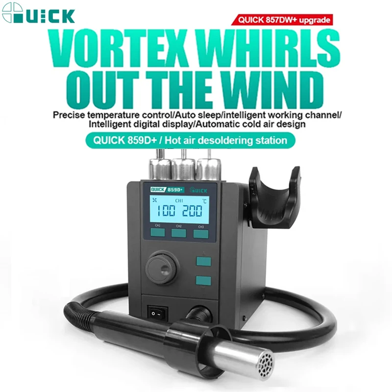 

QUICK 859D+ 580W Intelligent Hot Air Desoldering Rework Station For Motherboard Bga Smd Quick Heating Desoldering Station Tool