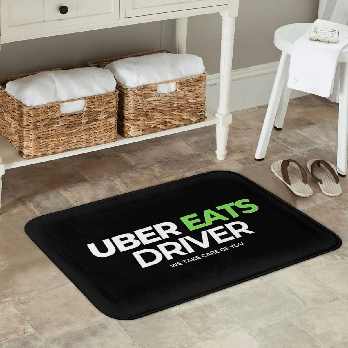 Uber Eats Driver Logo سائق توصيل الطعام غير قابل للانزلاق ممسحة الكلمة حصيرة السجاد البساط للمطبخ مدخل غرفة المعيشة مسند القدم الحصير
