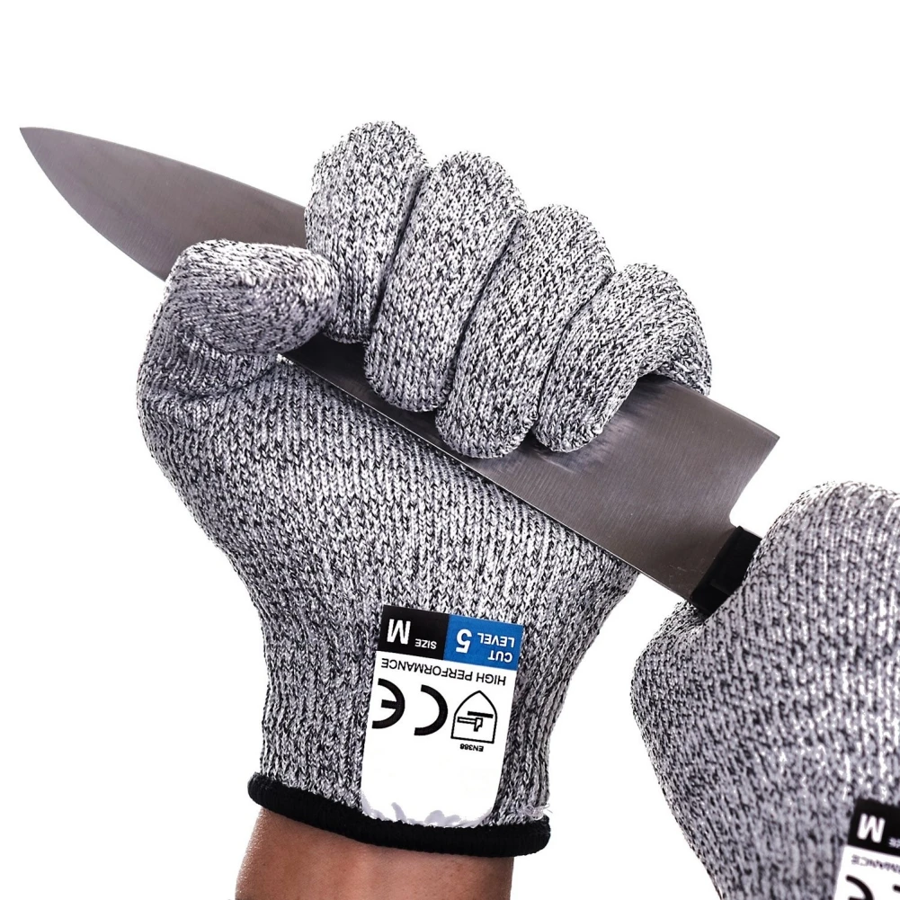 1 Pair Self Defense Gloves Cut Resistant Protective Wire Metal Gloves Outdoor Safety Multi-Purpose Gloves Level 5 Protect Supply