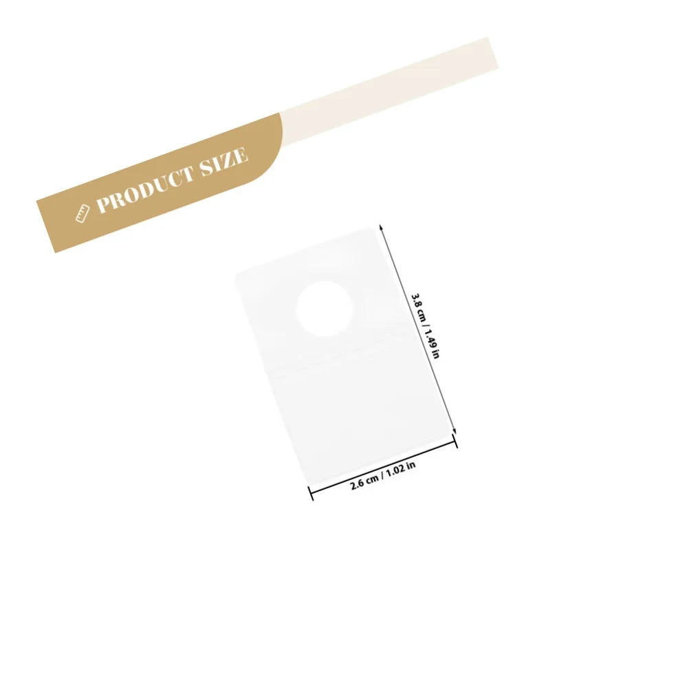 300 قطعة علامات التبويب المعلقة ذاتية اللصق واضح بولي كلوريد الفينيل الثقيلة لمتجر عرض البيع بالتجزئة البضائع الجدار الشنق علامات التبويب لزجة ثقب دائري #3