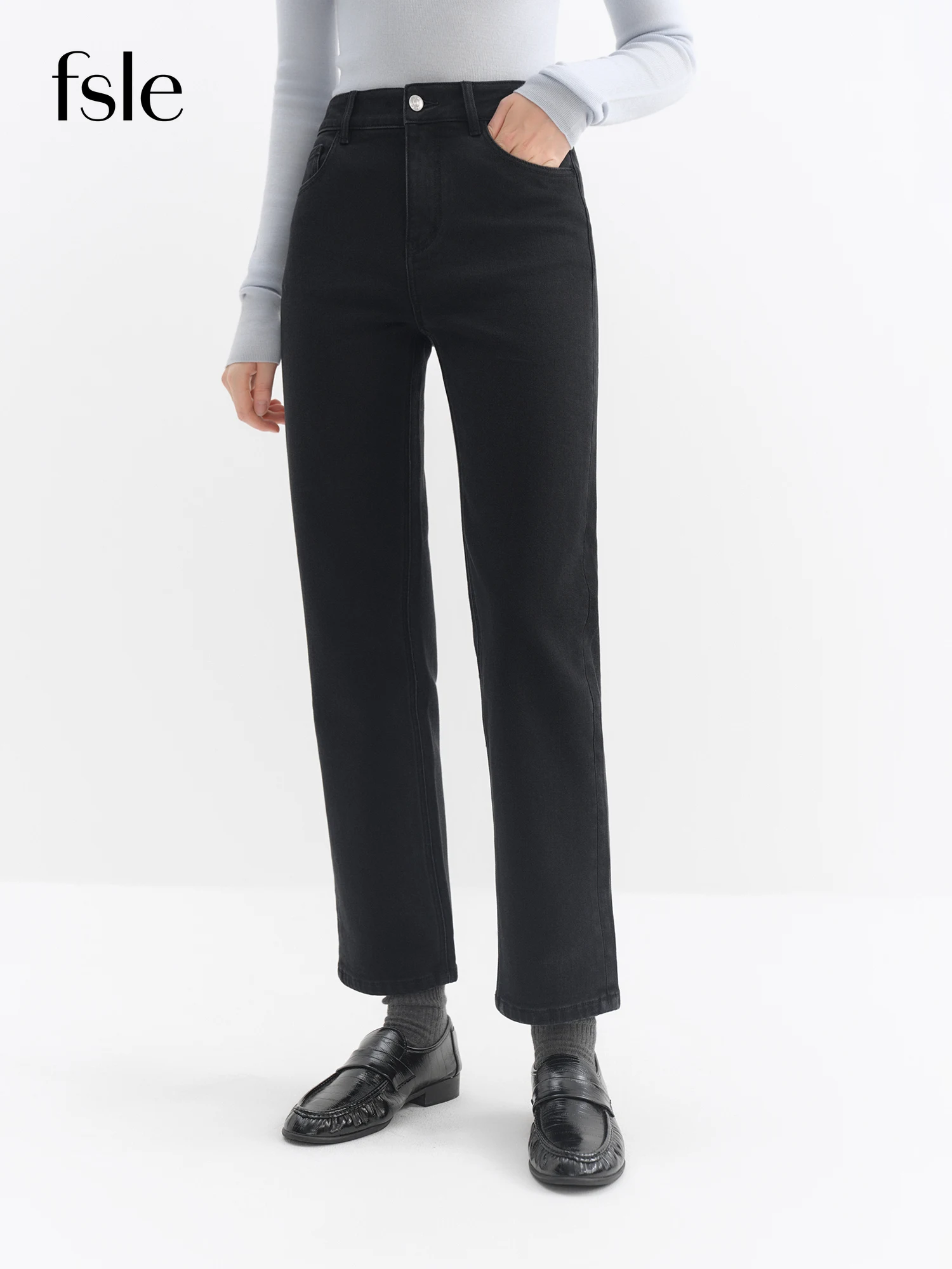 

FSLE Retro Casual Denim Jeans Winter 2025 New Arrival Versatile Everyday Fit Slimming Height-Enhancing Perfect for Any Look Jean