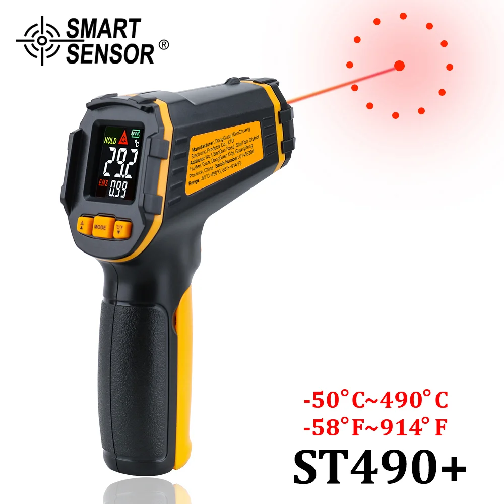Digital Infrared Thermometer Laser Temperature Meter Non-contact Pyrometer IR Termometro Color LCD Light Alarm