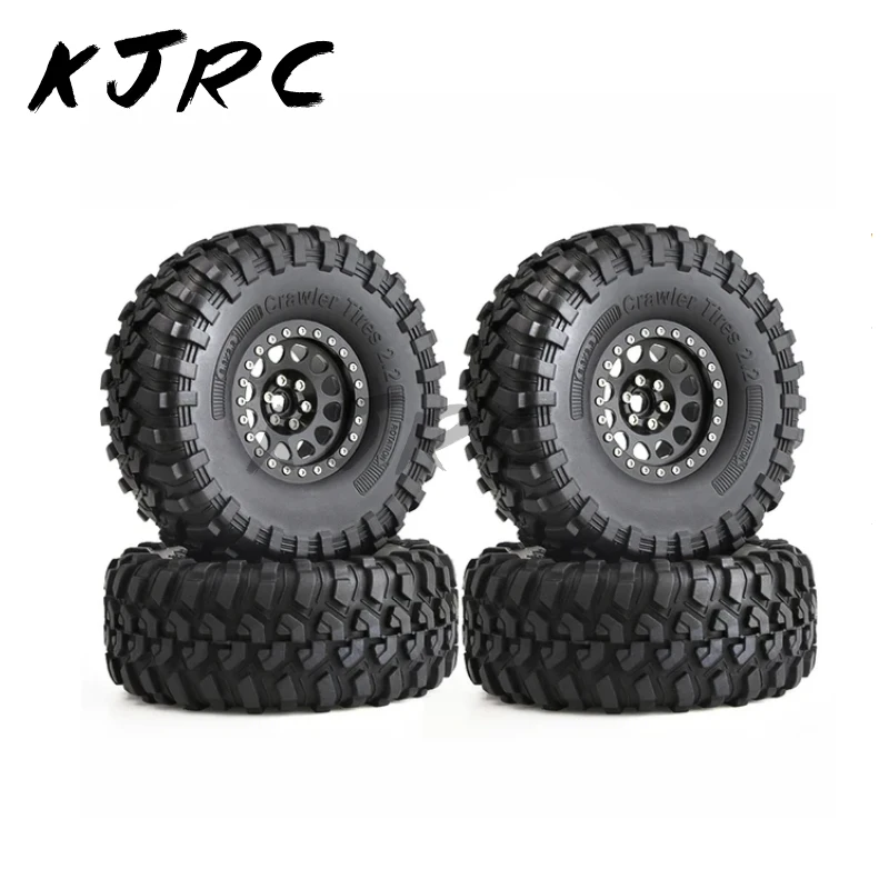 

Metal 2.2" Beadlock Wheel Rim Tire Set 135mm for 1/10 RC Crawler Car Axial SCX10 Wraith RR10 Capra Traxxas TRX4 YK4082 YK4083