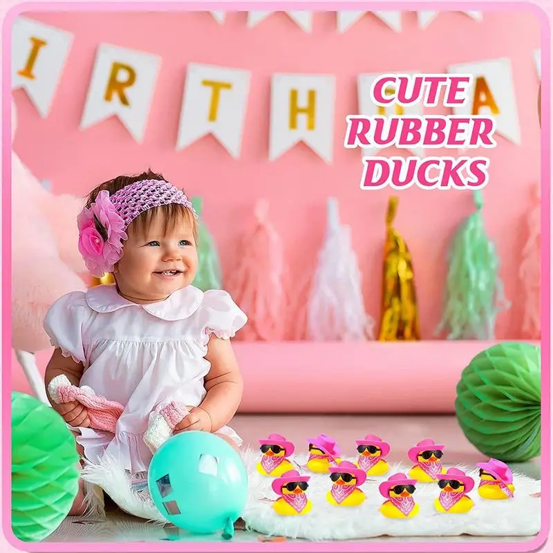 Cool Rubber Ducks Bath Toy, Floater Duck Sunglass para Dashboard, Car Goody Bag Fillers