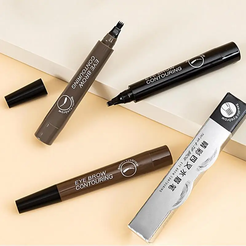 EyebloggPen-Stylo de tatouage liquide imperméable, stylo de microblading, stylo de tatouage longue durée, cosmétiques 4 points, 5 documents