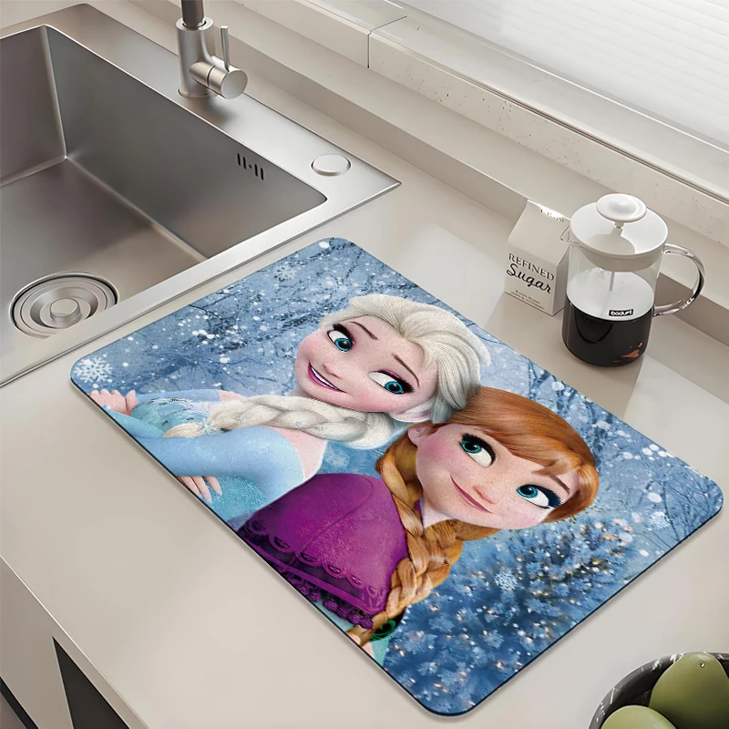 

Disney Frozen Elsa Anna Drying Mat Absorbent Anti slip Pad for Kitchen Sink