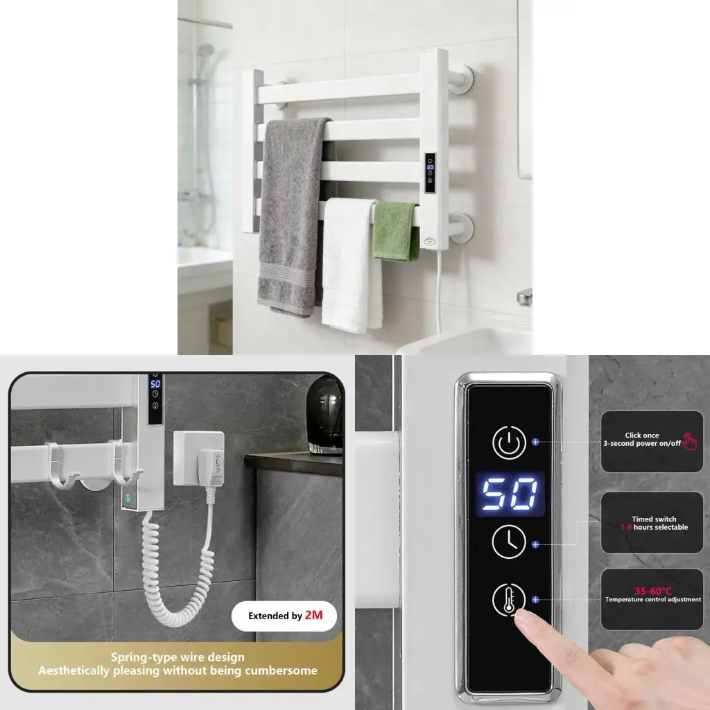 

G8TB Минималистичные алюминиевые электрические полотенцесушители для небольшой ванной комнаты, 220 В, эффективное отопление