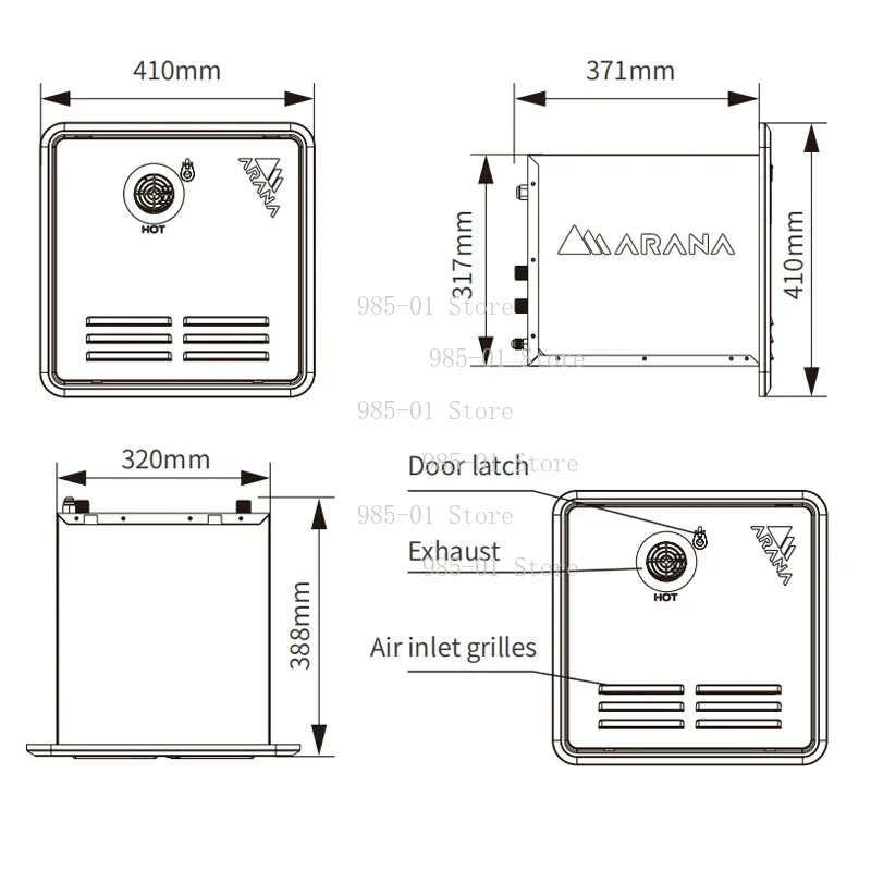 Rv modification dedicated water heater for export trailers