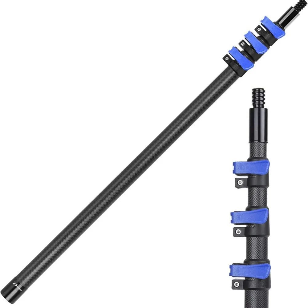 Ultra Long Retractable Carbon Fiber Pole Multifunctional Telescopic Rod For High Reach Cleaning And Object Retrieving