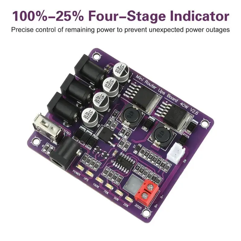 Router UPS Board 40W Battery Charging Board 5V 9V 12V Output Uninterruptible Power Supply Board For Router Backup Power Mini