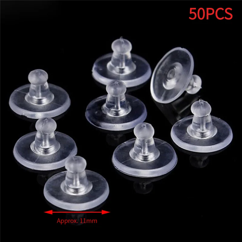 50PCS Heavy Duty Rubber Earring Backs Sleeves Holders Stoppers Soft Nut Silicone.