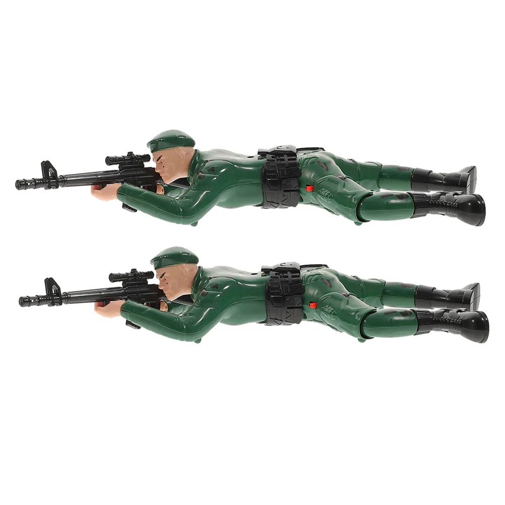 

2Pcs Electric Army Soldier Figure for Toddlers Crawling Phase Interactive Playtime Bonding Family Fun Unique Design Kids Action