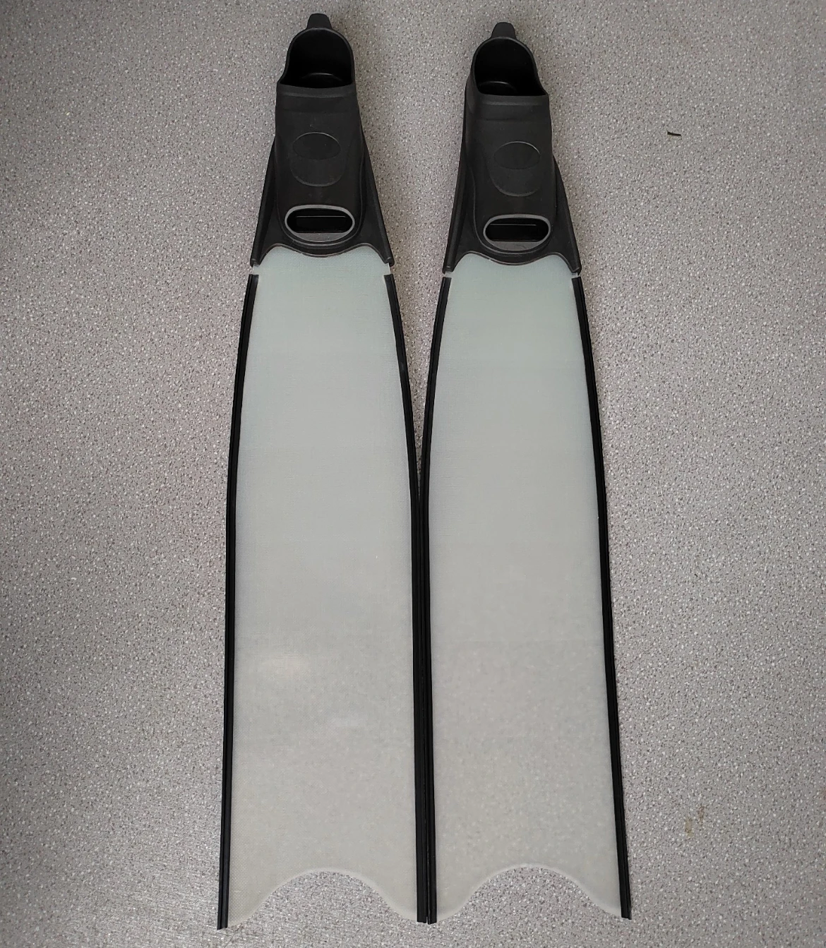 Factory Long Transparent Fiberglass Freediving Fins Glass Fibre Scuba and Snorkeling Swimming  Free Diving Flipper Fins