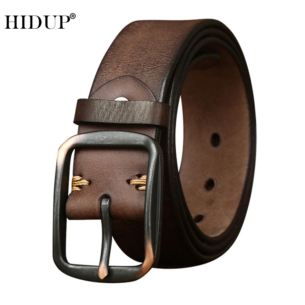 

HIDUP 2023 Top Quality Real Cow Genuine Leather Belt Retro Style 38mm Width NWJ1227