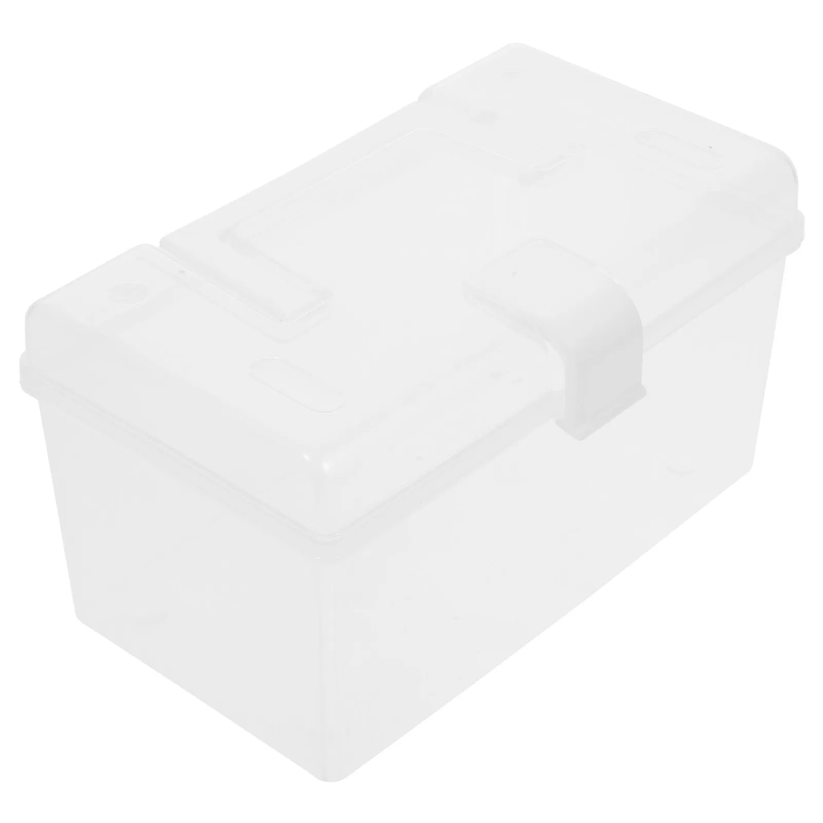 

Portable Medicine Storage Box Lightweight Shockproof Transparent Plastic First Aid Kit Container with Handle Buckle for Home