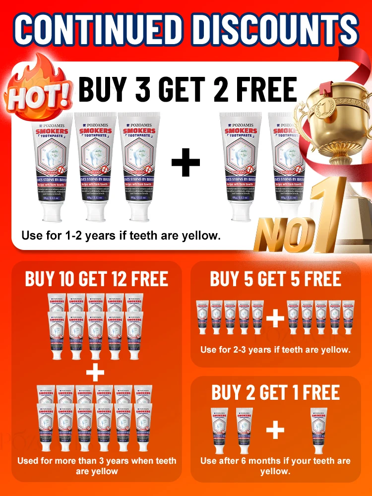 Smoker's Teeth Cleaning Toothpaste, Effectively Lift Surface Stains from Teeth, Brighten Smiling Appearance, Mint Fresh Breath Daily Oral Care