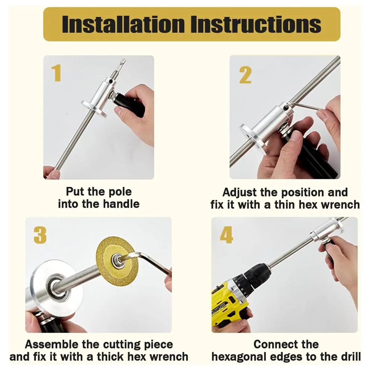 

618 Mega Sale 7-Inch PVC Pipe Cutter Tool for Drill-Internal/Inside Pipe Cutting with Diamond Wheel,Hex Shank&Adjustable Depth