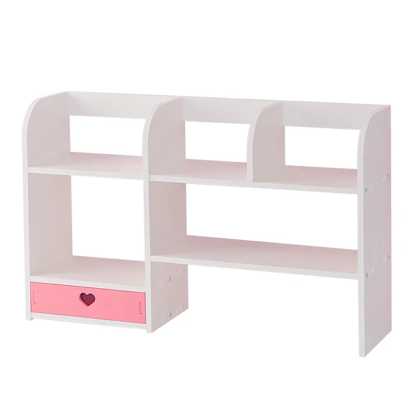 Desk Bookshelf Shelf Girl Heart Cabinet Desktop Storage Box Dormitory Bedroomtable Shelf Home Stationery Storage Supplies