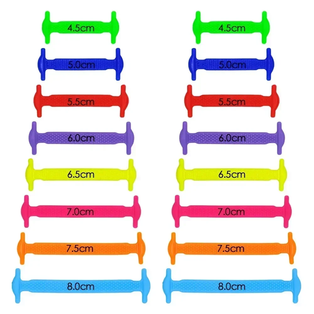 Silicone Elastic Shoelaces Special No Tie Shoelace Lacing Kids Adult Sneakers Quick Shoe Lace Creative Lazy Rubber Lace 16ps/Lot image 4