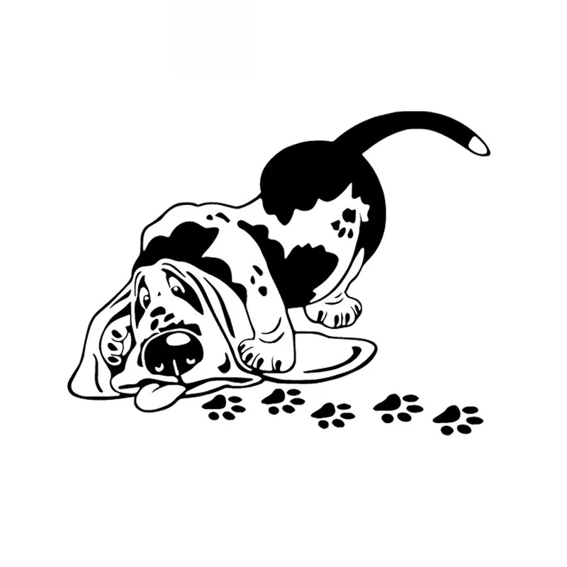 

Cartoon Buggy Hound Breed Dog Pet Sticker Car Window Decoration Personality PVC Waterproof Decal Black/White, 16cm*12cm