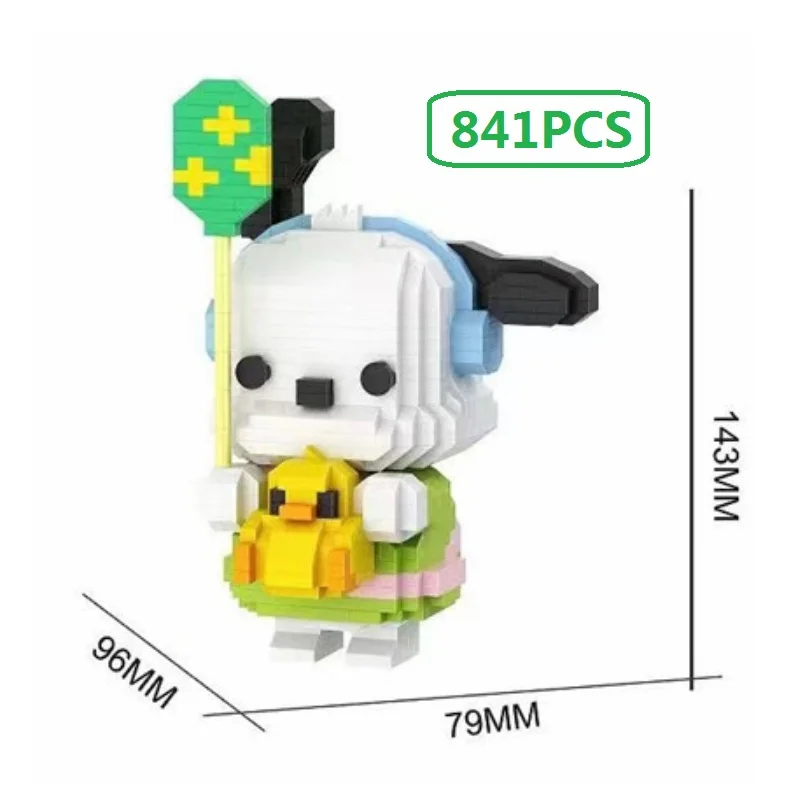 Cute Plastic Mini Blocks Cartoon DIY Building Toy MOC Bear Stitch Anime Collection Love Gift Christmas Girl Present New Year